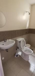 达沃市HUGE STUDIO @ Arezzo place Davao condominium的浴室配有白色卫生间和盥洗盆。
