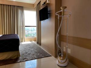 巴西利亚卡利南喝普鲁斯尊贵酒店的一间酒店客房内的吹风机