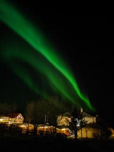 布扎达吕尔城堡民宿的天空中北极光的图像