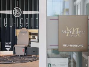 新伊森堡Mercure Neu-Isenburg的万豪家具店窗口的标志