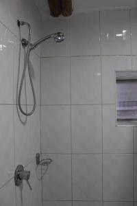 库斯科Hostal Turistico ILLAPA CUSCO 119的浴室内配有淋浴和头顶淋浴