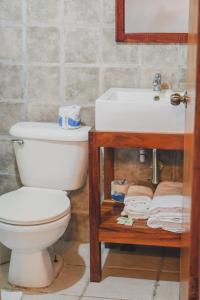 圣塔特蕾莎海滩Hotel Buenos Aires的浴室配有白色卫生间和盥洗盆。