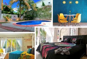 BEAUTIFUL & COZY NEAR BEACH Apartment Pool & KingSize Bed内部或周边泳池景观