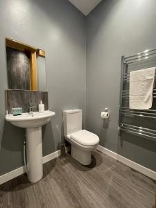 洛哈尔什教区凯尔高地The Skye Bridge Hotel的一间带卫生间和水槽的浴室