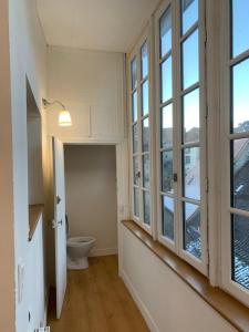 奥比松L’Albuconis 5 logement entier的一间带卫生间的浴室和大窗户