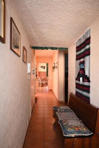 巴多尼奇亚Bardonecchia Appartamento XL的一个带沙发和桌子的走廊