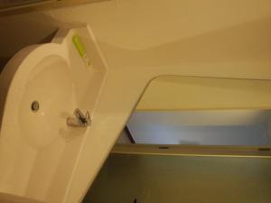 美娜多万鸦老普里大顶级酒店 的浴室设有水槽和绿刷
