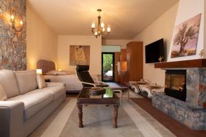 帕雷斯阿吉萨那VORAS 180° VIEW的带沙发和壁炉的客厅