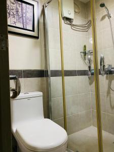 马尼拉Solemare Parksuites Condo的一间带卫生间和淋浴的浴室