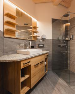 沙特瓦尔德S'Kathrina - Appartements的一间带水槽和淋浴的浴室