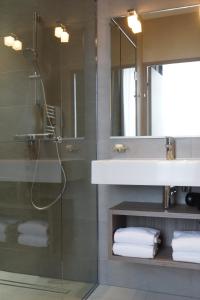 圣马洛特尔姆斯别墅公寓的一间带水槽和淋浴的浴室