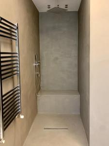 巴勒莫Suite del Ponte Normanno的带淋浴的浴室内的淋浴间