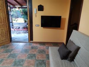 圣巴托洛梅La Almendra的客厅配有沙发和墙上的电视