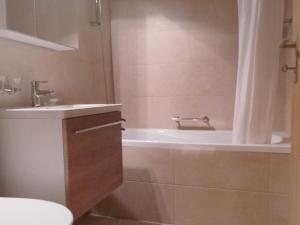 采尔马特采尔马特精品酒店的带浴缸、卫生间和盥洗盆的浴室