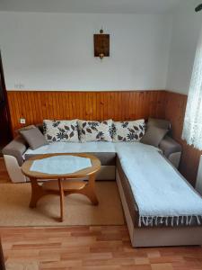 新瓦罗什Domaćinstvo Sindžirević的客厅配有床和茶几