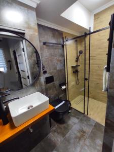 切尔诺夫策Apart Club Tolstogo的一间带水槽和淋浴的浴室