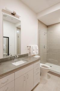 新奥尔良Sonder The Gallier的一间带水槽、卫生间和镜子的浴室