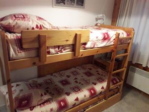 帕斯底拉卡萨夏尔巴马德里乌公寓酒店的一间卧室配有两张双层床。