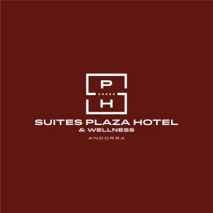 安道尔城Suites Plaza Hotel & Wellness的套房广场酒店和别墅的标志