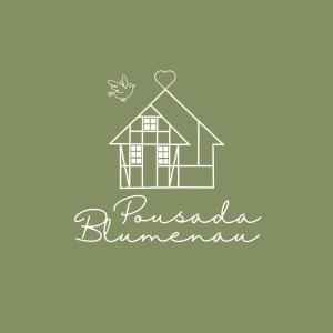 布卢梅瑙Pousada Blumenau的蝴蝶房子的标志
