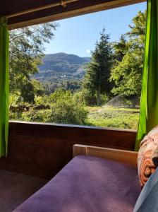 普埃洛湖Riberas del Azul的一间卧室设有美景大窗户