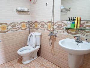 Bắc GiangKhách Sạn Hương Sơn的一间带卫生间和水槽的浴室