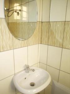 杜阿拉Résidence Cristal Logpom的一间带水槽和镜子的浴室