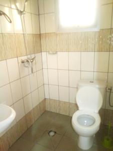 杜阿拉Résidence Cristal Logpom的浴室配有白色卫生间和盥洗盆。