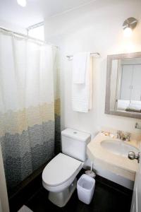 利马2110 Miraflores - Luxury Room in the Best Place的浴室配有白色卫生间和盥洗盆。