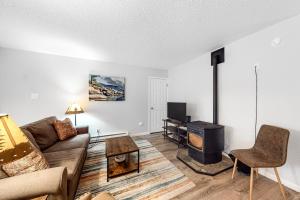 斜坡村North Tahoe Nest的带沙发和电视的客厅