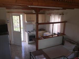 拉基索拉Kostas--Sarantis的小型客房设有带炉灶的厨房