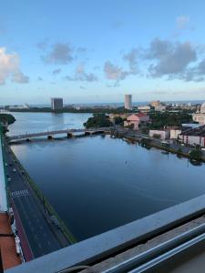累西腓Rede Andrade Plaza Recife的享有河流、桥梁和城市的景色