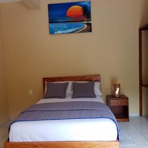 埃斯梅拉达斯Hotel Soberao的卧室配有一张挂在墙上的床铺