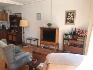 克莱克斯多普Serenity Guesthouse的客厅配有电视、沙发和椅子