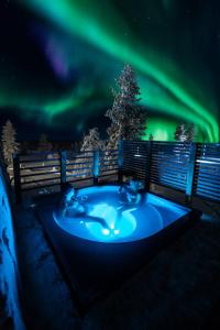 萨利色尔卡Aurora Collection的享有北灯景致的热水浴池