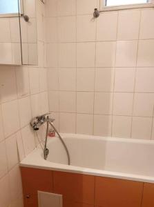 克莱佩达Klaipėdos miesto centras的带浴缸和淋浴的浴室