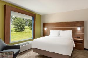 瑟西Holiday Inn Express & Suites Searcy, an IHG Hotel的一间卧室设有一张大床和一个窗户。