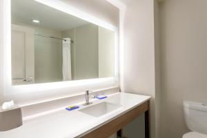 瑟西Holiday Inn Express & Suites Searcy, an IHG Hotel的一间带水槽和镜子的浴室