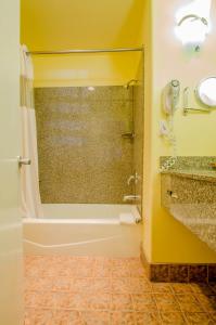 圣克鲁兹欧陆客栈酒店的带淋浴、浴缸和盥洗盆的浴室