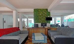 KharadiItsy By Treebo - AY Plus Hotels的客厅配有两张沙发和一台电视机