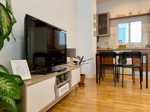 马拉加Picassia Home Malaga Center的客厅配有大屏幕平面电视