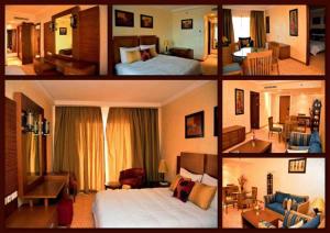 比绍Hala Hotel & Aqua Park的照片拼贴的酒店房间