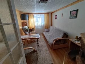 RopienkaDomek Gajowego的客厅配有沙发和桌子
