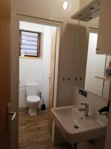 HabruckFeriendomizil Wachau的浴室配有白色卫生间和盥洗盆。