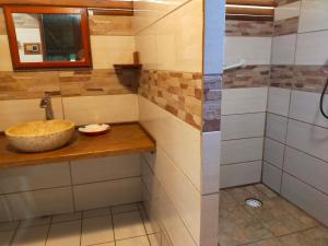 SaülChez Faby的一间带水槽和淋浴的浴室