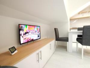 索科矿泉村Apartman Perisic 29的客厅设有壁挂式平面电视。