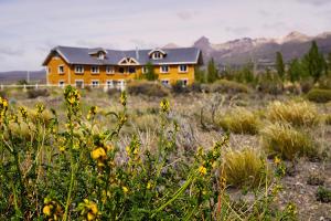 小智利Hotel Posada del Río - Chile Chico的田间中的一个黄色房子