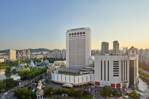 首尔乐天世界酒店的城市高楼空中景观
