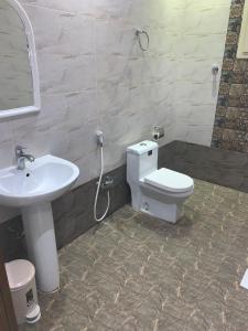 利雅德Elite Furnished Units的一间带卫生间和水槽的浴室