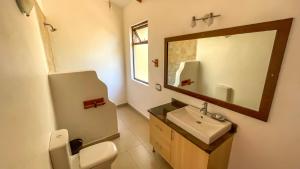 纳库鲁The Senna House的一间带水槽和镜子的浴室